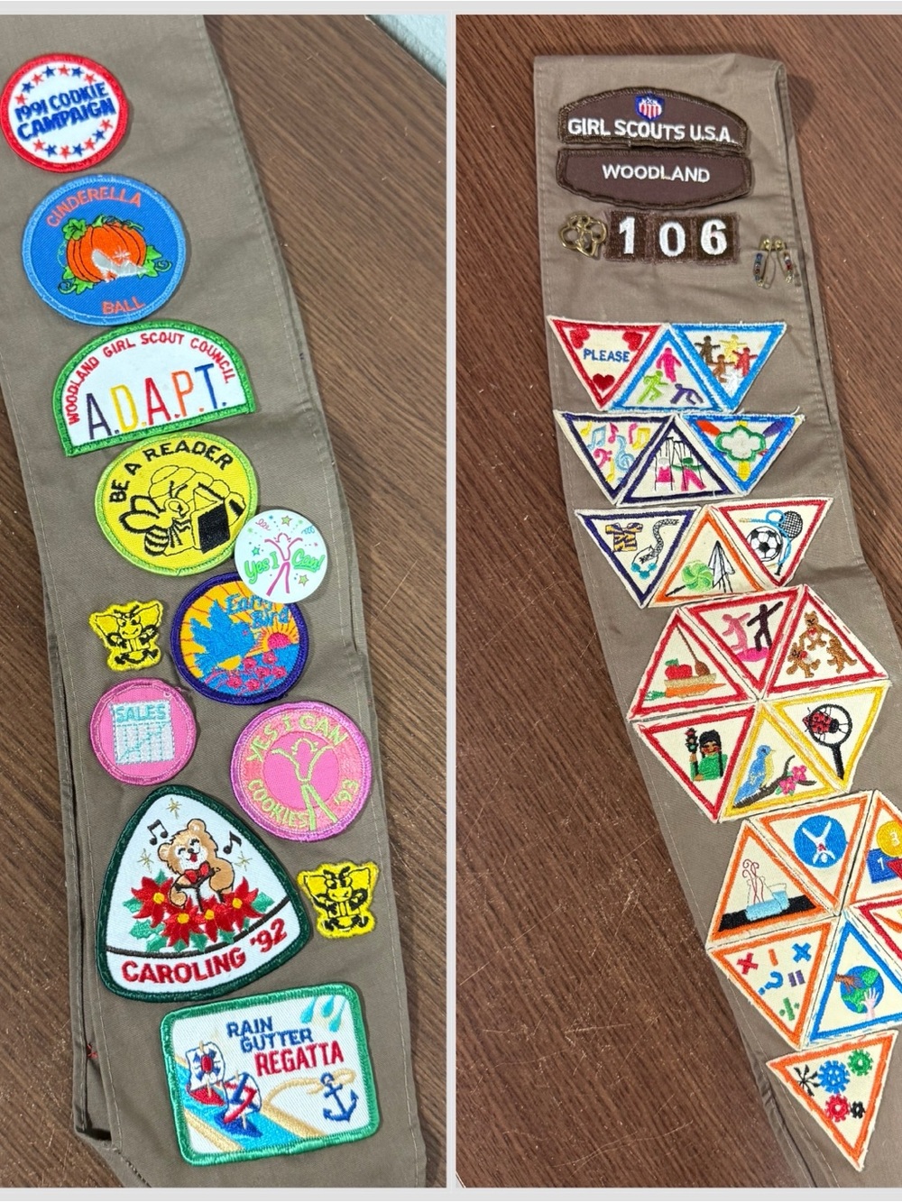 80’s/90’s Brownie Girl Scouts Sash With Patches